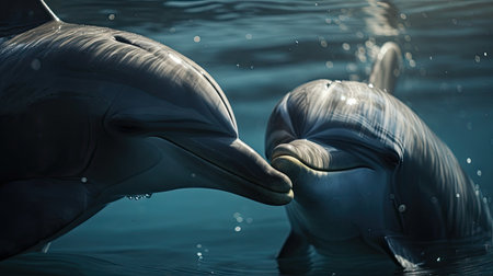 Illustration of a dolphin lumbe in the sea, 3d realisticの素材