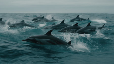Illustration of a dolphin lumbe in the sea, 3d realisticの素材