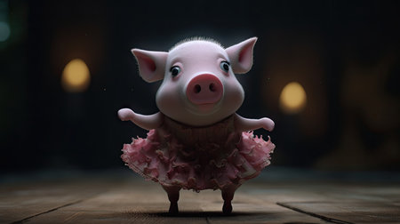 Animated illustration of pig animals in various professions, 3d realisticの素材