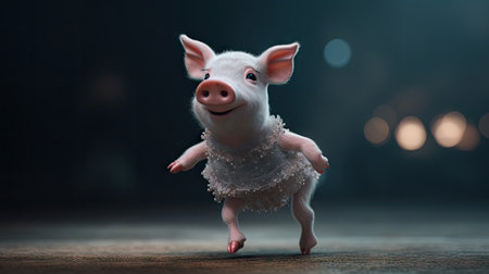 Animated illustration of pig animals in various professions, 3d realisticの素材