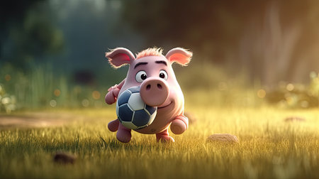 Animated illustration of pig animals in various professions, 3d realisticの素材