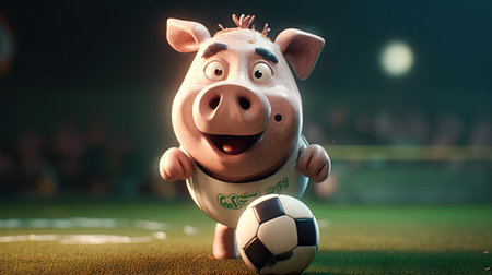 Animated illustration of pig animals in various professions, 3d realisticの素材