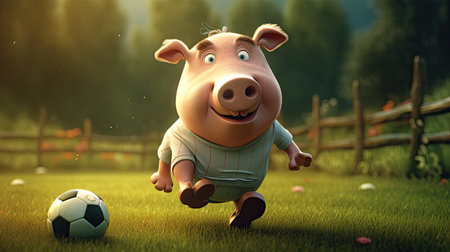 Animated illustration of pig animals in various professions, 3d realisticの素材