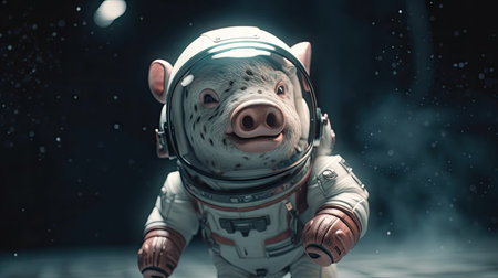 Animated illustration of pig animals in various professions, 3d realisticの素材