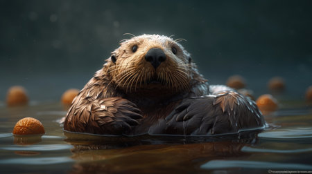 Illustration of the sea and marine life in it, 3d realisticの素材