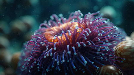 Illustration of the sea and marine life in it, 3d realisticの素材