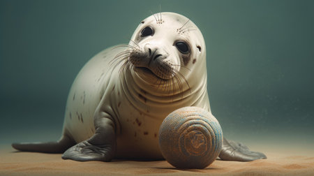 Illustration of the sea and marine life in it, 3d realisticの素材