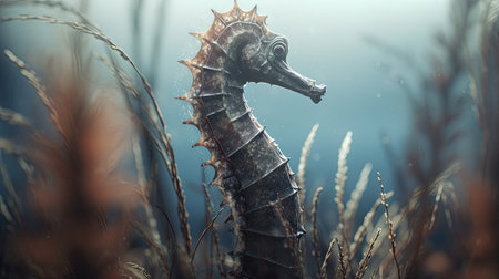 Illustration of the sea and marine life in it, 3d realisticの素材