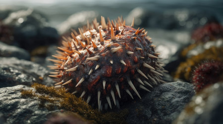 Illustration of the sea and marine life in it, 3d realisticの素材
