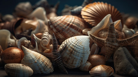 Illustration of the sea and marine life in it, 3d realisticの素材