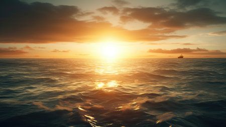 Illustration of morning sunlight with a beautiful view, 3d realisticの素材