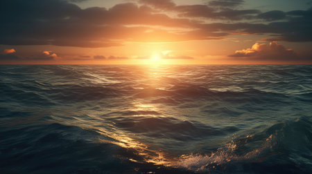 Illustration of morning sunlight with a beautiful view, 3d realisticの素材