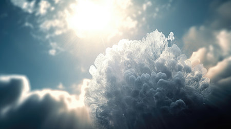 Illustration of morning sunlight with a beautiful view, 3d realisticの素材