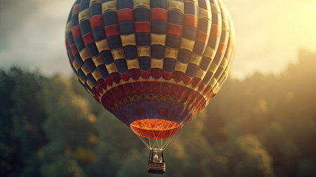 Illustration of morning sunlight with a beautiful view, 3d realisticの素材