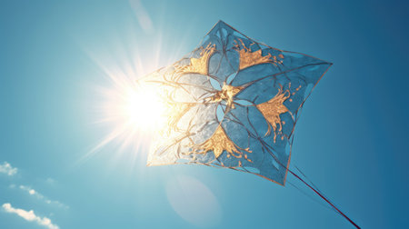 Illustration of morning sunlight with a beautiful view, 3d realisticの素材