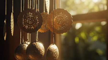 Illustration of morning sunlight with a beautiful view, 3d realisticの素材