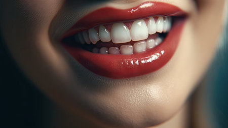 illustration of beautiful and beautiful young woman's lips, 3d realisticの素材