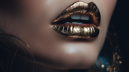 illustration of beautiful and beautiful young woman's lips, 3d realisticの素材