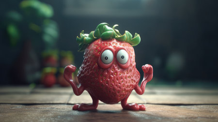 Illustration of fruits with happy emoticonsの素材