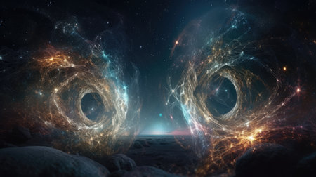 An illustration of the Big Bang explosion, 3d realisticの素材