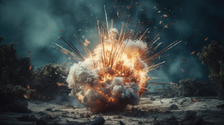 An illustration of the Big Bang explosion, 3d realisticの素材