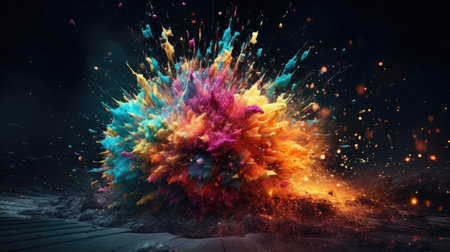An illustration of the Big Bang explosion, 3d realisticの素材
