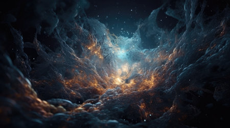 An illustration of the Big Bang explosion, 3d realisticの素材