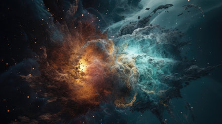 An illustration of the Big Bang explosion, 3d realisticの素材
