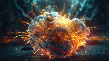 An illustration of the Big Bang explosion, 3d realisticの素材