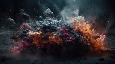 An illustration of the Big Bang explosion, 3d realisticの素材