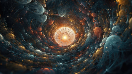 An illustration of the Big Bang explosion, 3d realisticの素材