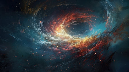 An illustration of the Big Bang explosion, 3d realisticの素材