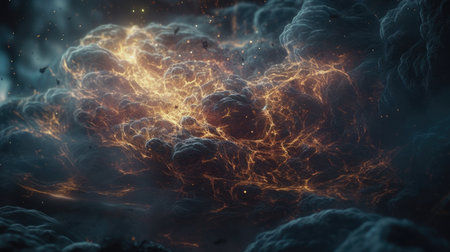 An illustration of the Big Bang explosion, 3d realisticの素材