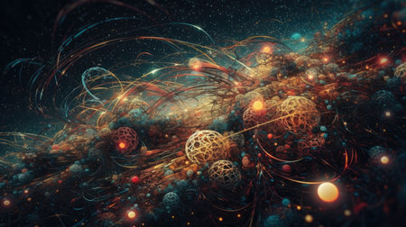 An illustration of the Big Bang explosion, 3d realisticの素材