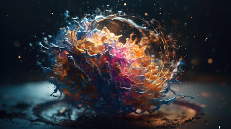 An illustration of the Big Bang explosion, 3d realisticの素材
