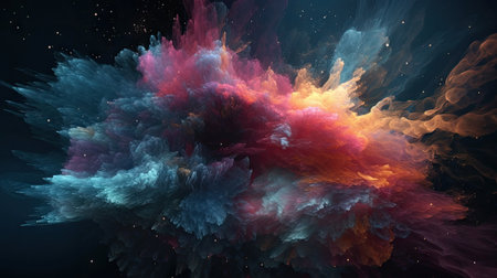 An illustration of the Big Bang explosion, 3d realisticの素材