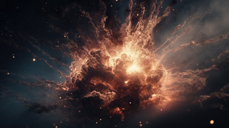 An illustration of the Big Bang explosion, 3d realisticの素材