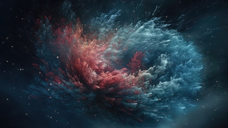 An illustration of the Big Bang explosion, 3d realisticの素材
