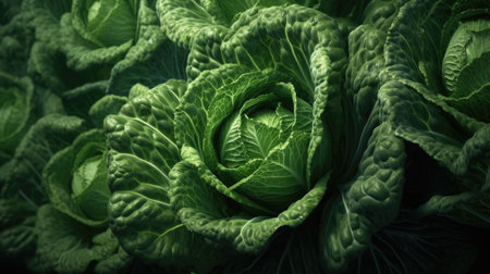 Cabbage close-up, natural background, selective focus, toningの素材