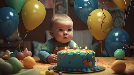 Illustrations about babies and complements about babies, 3d realisticの素材