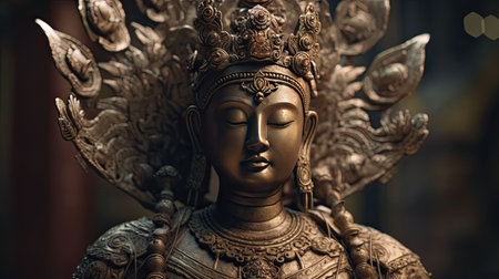 illustration of vesak day at the tample, 3d realisticの素材