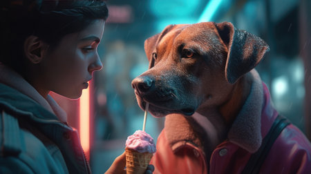 illustration of bond with your dog day, 3d realisticの素材