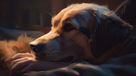 illustration of bond with your dog day, 3d realisticの素材