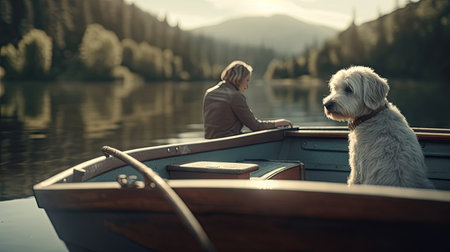 illustration of bond with your dog day, 3d realisticの素材