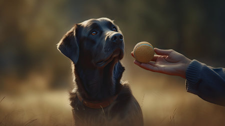 illustration of bond with your dog day, 3d realisticの素材