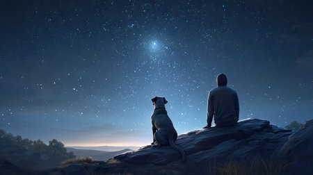 illustration of bond with your dog day, 3d realisticの素材