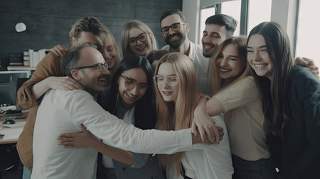 Day of hugs among friends or family, happyの素材