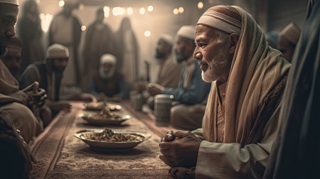 Eid al-Adha Celebration, the Moment of Sacrificial Animal Slaughter, happyの素材