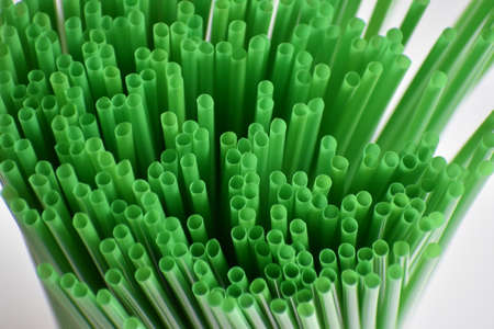Bunch of straws for juice center background