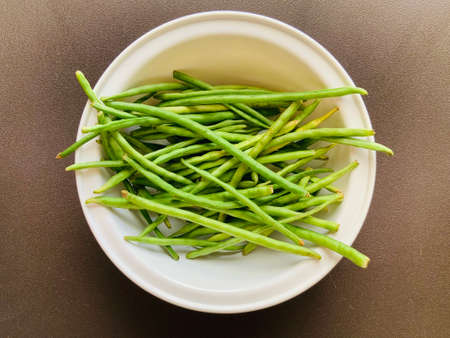 long bean green vegetable in the bowlの写真素材